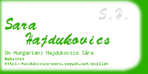 sara hajdukovics business card